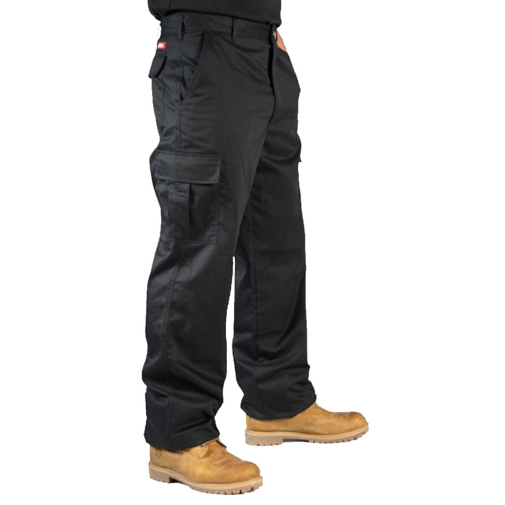 Black Lee Cooper Workwear LCPNT205 Mens Work Safety Cargo Pants Trousers Size 30 Long 